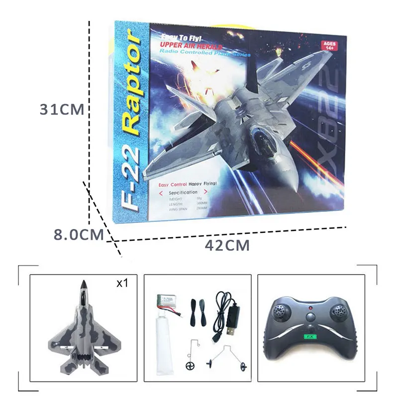BR Прямая доставка FX-822 F22 RC Самолет RTF с Батарея пульт дистанционного управления 2 4