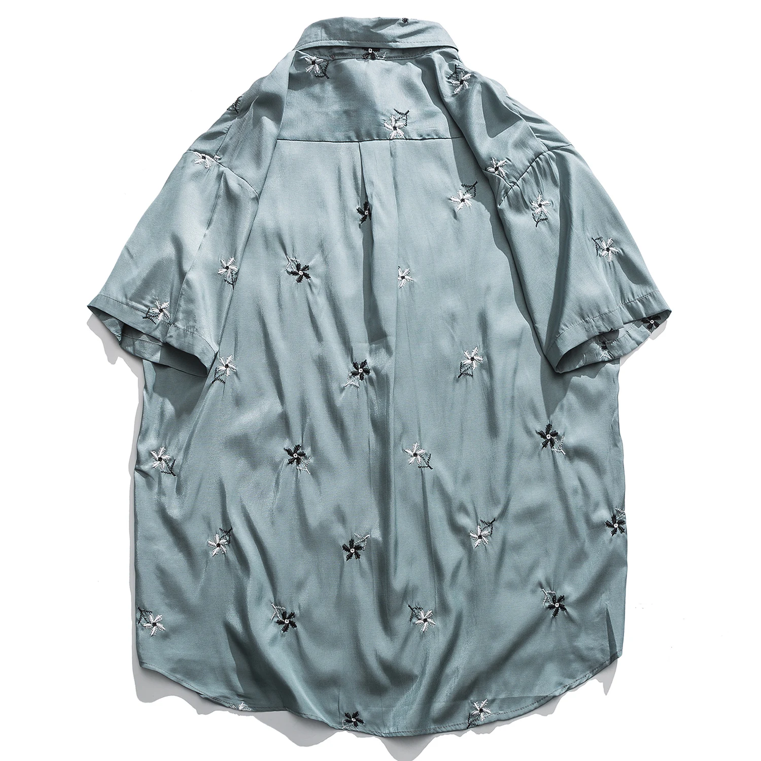 С цветочной вышивкой Рубашки Для мужчин в стиле хип хоп 2020 Японская уличная