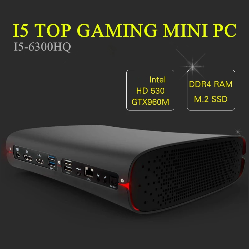 Topton Топ игровой компьютер мини ПК Intel четырехъядерный i7 6700HQ i5 6300HQ GTX 960M GDDR5 4 Гб Ram HDMI