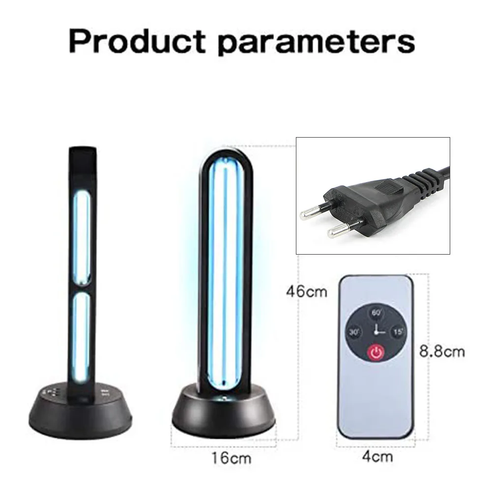 

38W UV Ozone Disinfection Lamp 110V 220V Household Ultraviolet Lamps LED UVC Germicidal Light Timing Sterilizing Lights