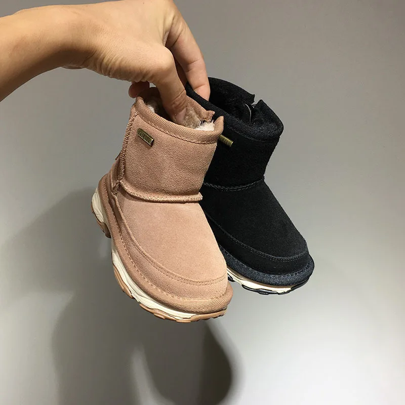 Ботинки зимние кожаные для мальчиков и девочек хлопковые | Мать ребенок