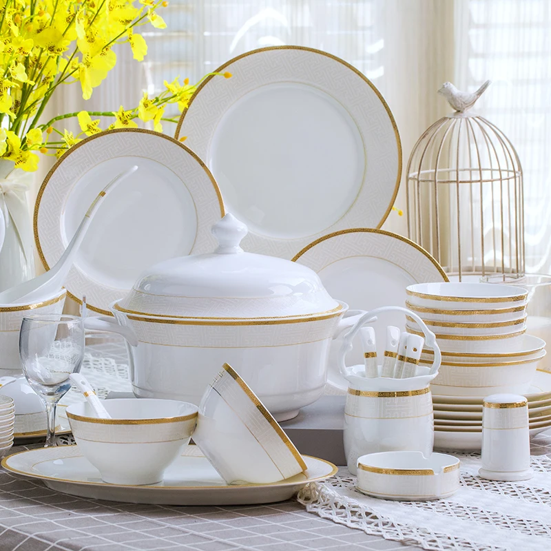 Цзиндэчжэнь высокое Класс Европейский костяной фарфор посуда тарелка бытовой