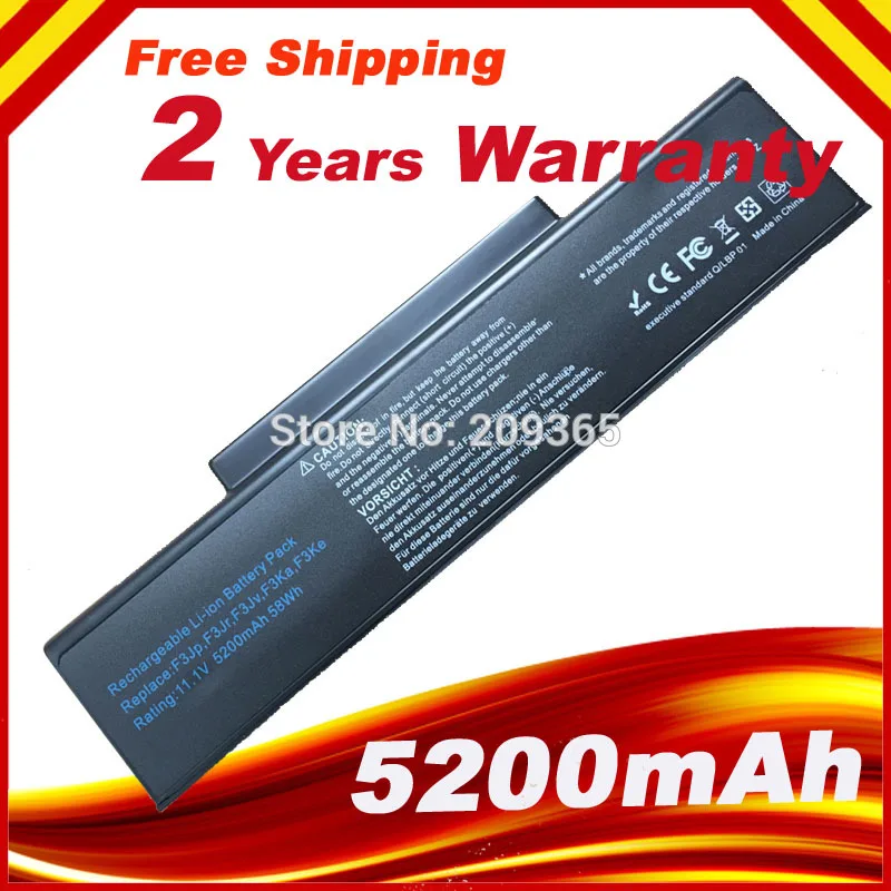 

Laptop Battery A32-F3 90-NIA1B1000 90-NI11B1000 For Asus A9 F2 F2F F2J F3 F3E F3F F3H F3J F3L F3P F3Q F3T F3U F3SA Free shipping