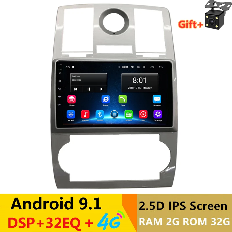 " 2.5D ips Android 9,1 автомобильный DVD мультимедийный плеер gps для Chrysler 300C 2004 05 06 07 08-2011 Автомобильный Радио DSP 32EQ 4G+ навигация