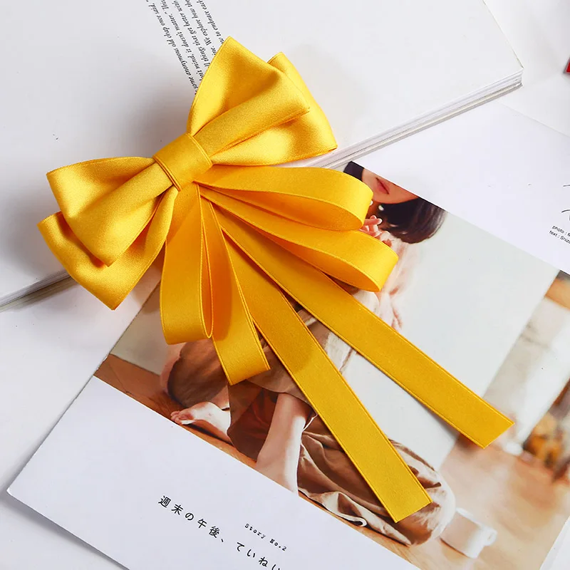 Женская Брошь Длинная лента большая полоса бант рубашка галстук-бабочка заколки