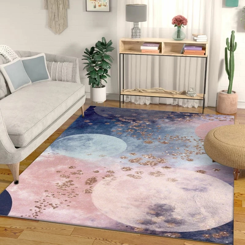 Abstract Cosmic Starry Large Area Rugs Pink Nordic Style Living Room Kids Study Bedroom Sofa Non-Slip Carpet Home Floor Door Mat | Дом и сад