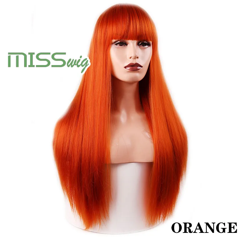 Синтетические волосы MISS WIG длинные прямые 60 см 300 г черные светлые красные для