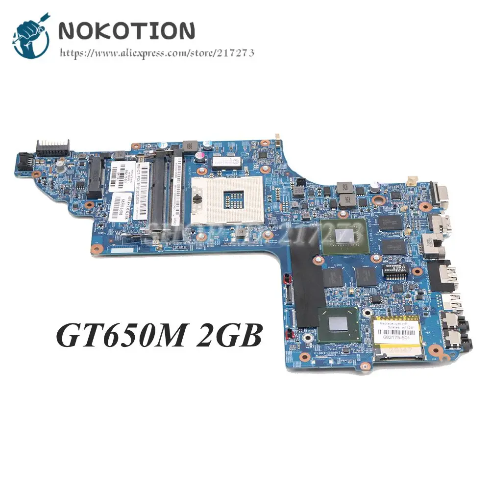 NOKOTION 682174-501 682174-001 48.4st06021 материнская плата для ПК hp pavilion DV6 DV6-7000 основная плата HM77 GT650M 2 Гб видеокарта