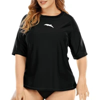 women s plus size short sleeve rashguard shirt swimsuit patchwork swimwear surfing top hiking shirt rash guard upf50
