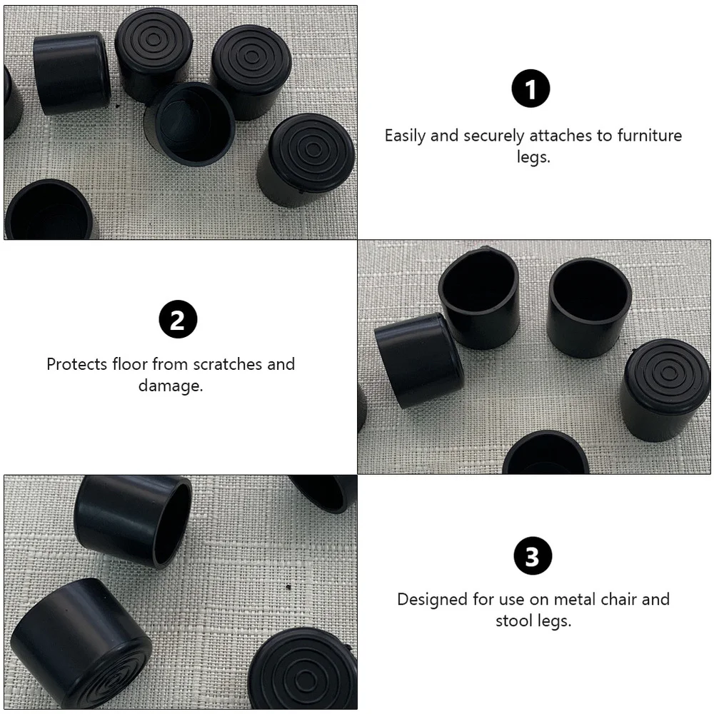 

100pcs Table Leg Rubber Cover 25mm Round Furniture Leg Plug End Caps Tube Bungs