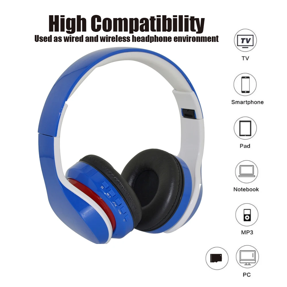 

50 pcs Wireless stereo headset headphone with Microphone for mobile phone music headset