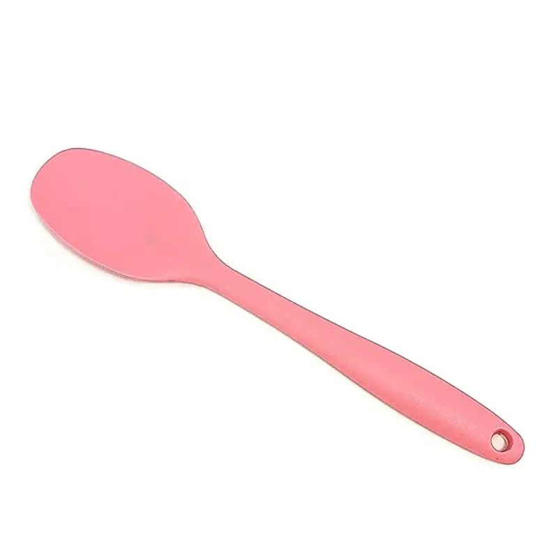 

Mini Solid Color Handle Silicone Spoon Scraper Heat Resistant Kitchen Utensil Turners Spatula Pan Spatula Cake Cooking Tool