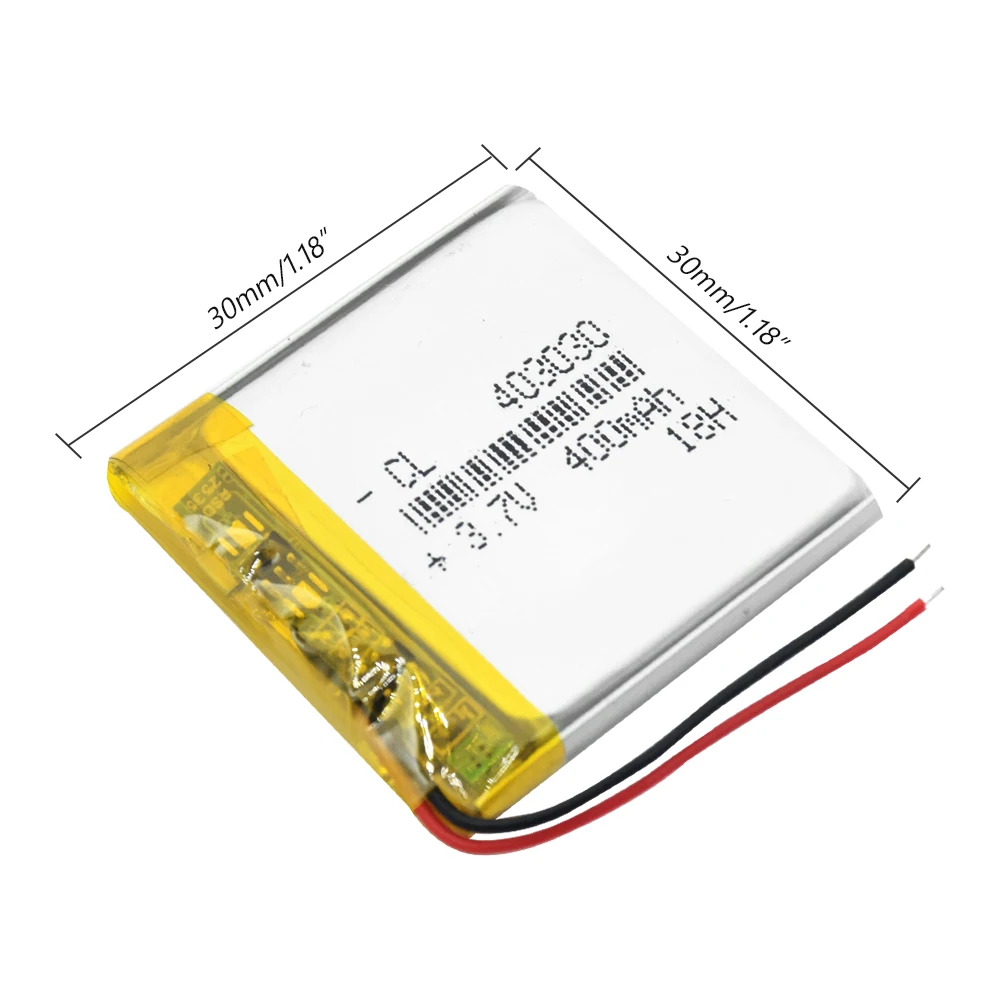 1/2/4x 3.7v Lithium Ion Battery Rechargeable 403030 400mAh Li-ion Polymer Batteries Power Bank Alarm Detector Bateria Replace |