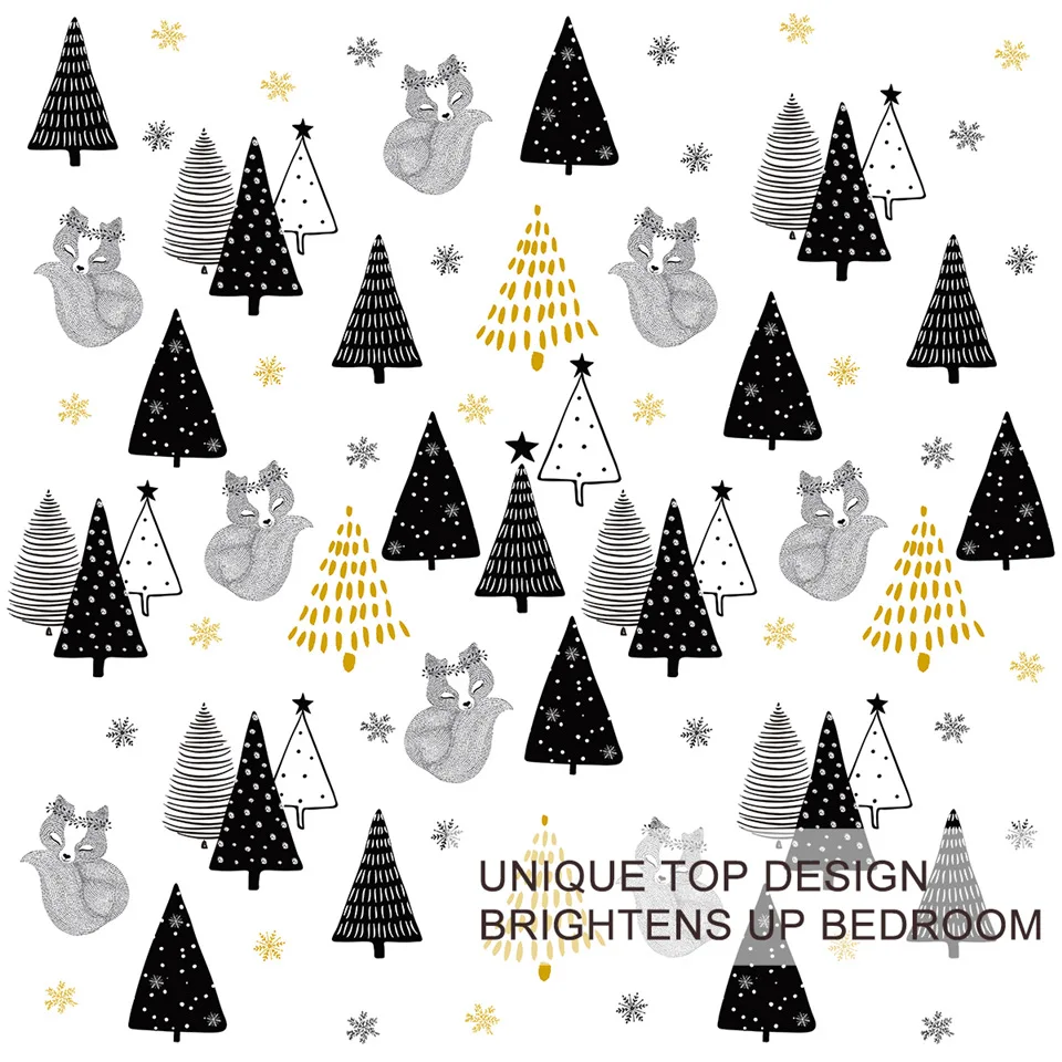 3 шт. Детский набор пододеяльников с рисунком снежинок|Комплекты постельного