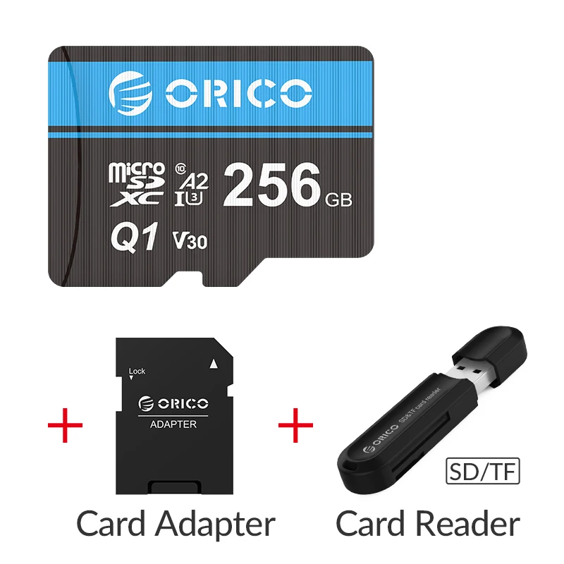 ORICO Mini Micro SD карта памяти 32 Гб 64 Гб 128 ГБ 256 Гб MicroSD Max 80 м/с SD/TF флэш-карта cartao de memoria - Емкость: MSQ1-256GB-CRS21