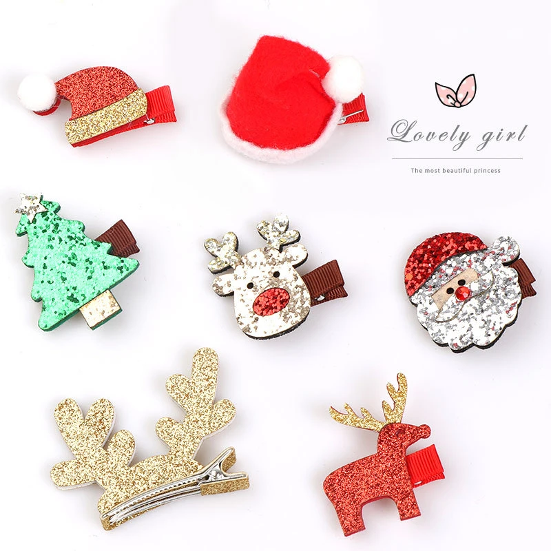 

1 Pieces Baby Girl Infant Hair Accessories Clothes Christmas Clips Newborn Headwear Tiara Headwrap Toddlers Hairpins