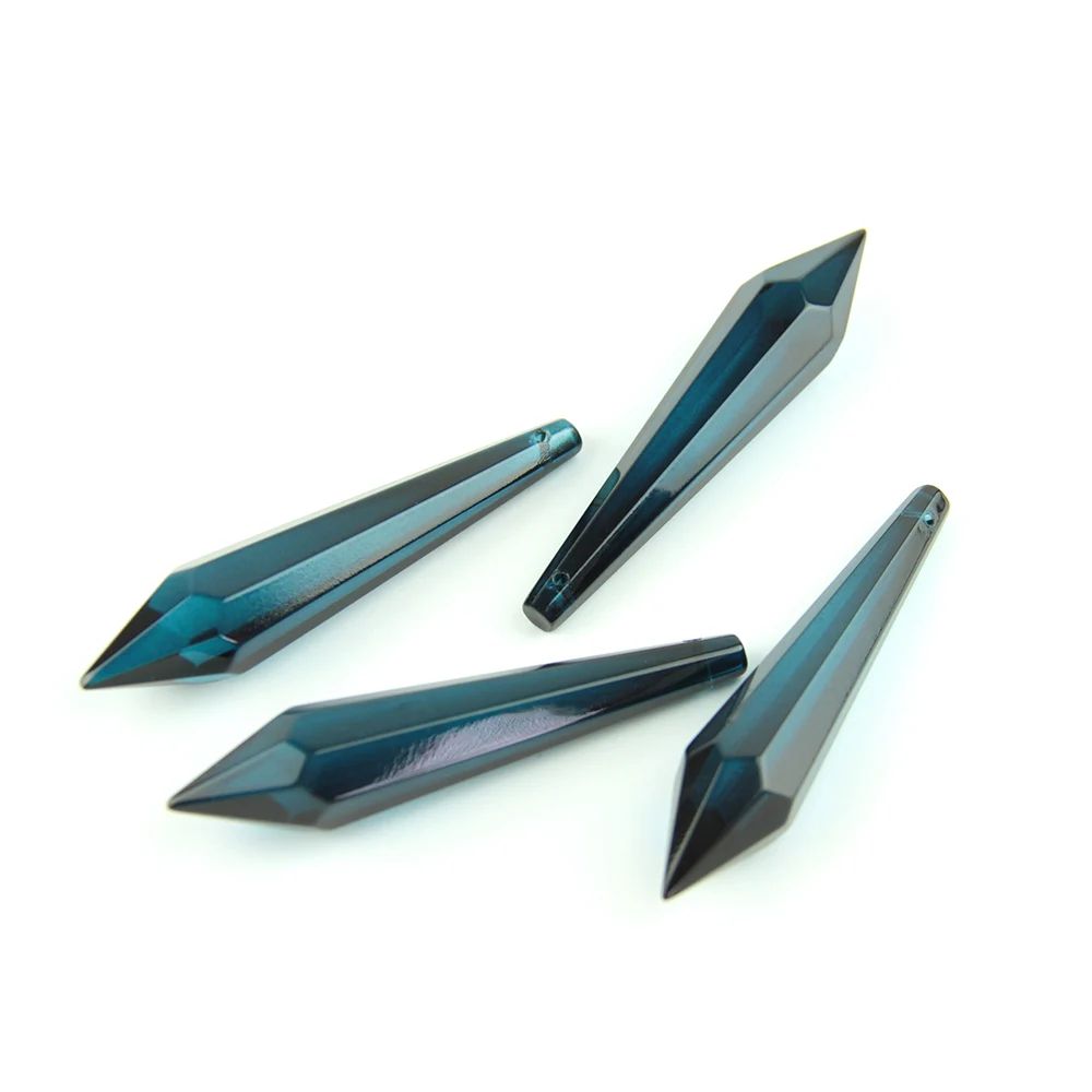 Zircon Blue 38mm-76mm Icicle Drops Crystal For Chandeliers Trimming Pendant Lighting Glass Parts | Освещение
