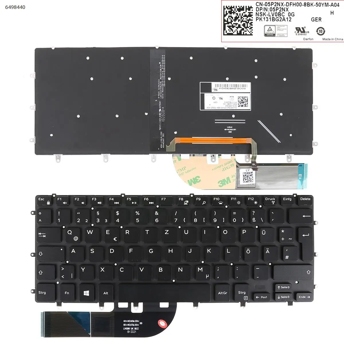Немецкая QWERTZ новая сменная Клавиатура для ноутбука DELL XPS 15 9550 9560 9570 с подсветкой и
