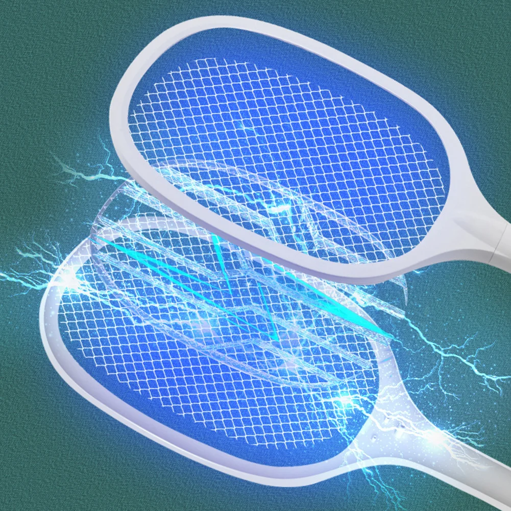 

Two-in-One Electric Mosquito Swatter 2000mAh USB Rechargeable LED Trap Mosquito Killer Home Fly Bug Zapper Racket Inserts Killer