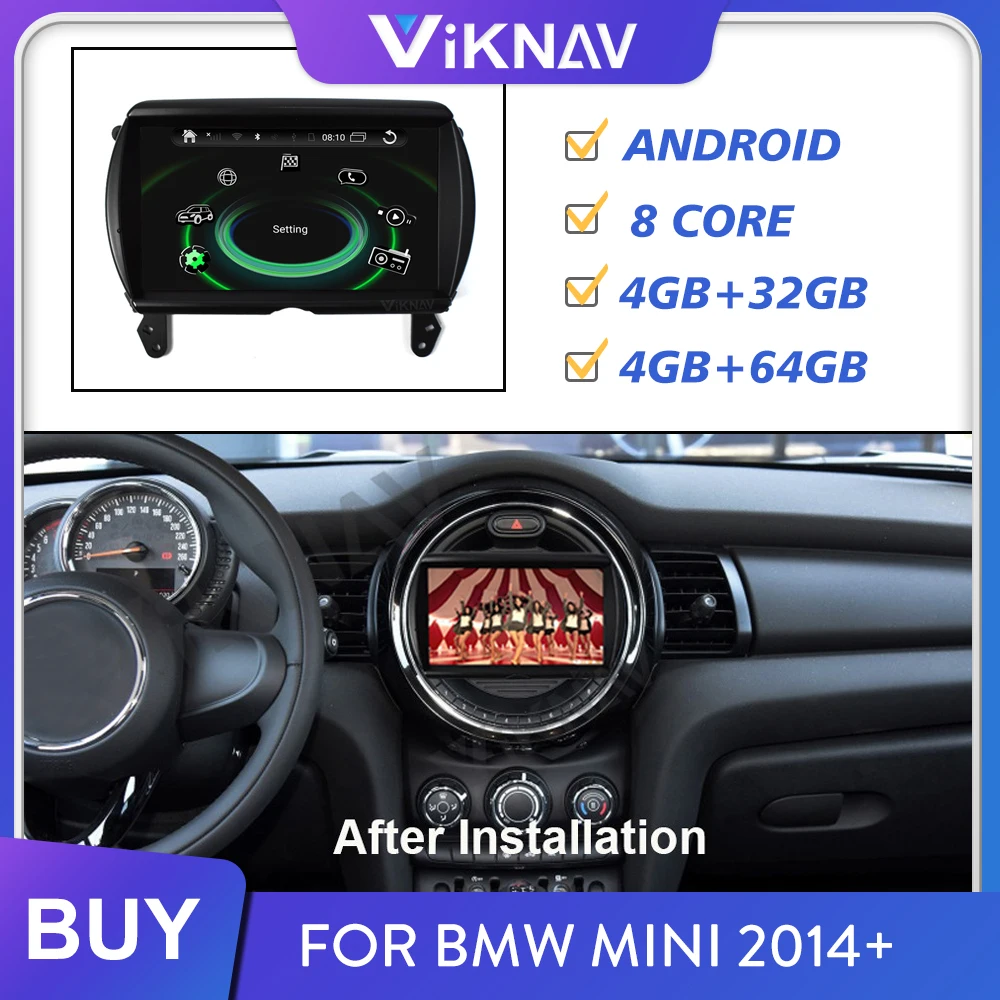 

Автомагнитола для BMW mini 2014 +, автомобильный мультимедийный плеер, GPS-навигация, Android, автомобильный стереомагнитофон, головное устройство