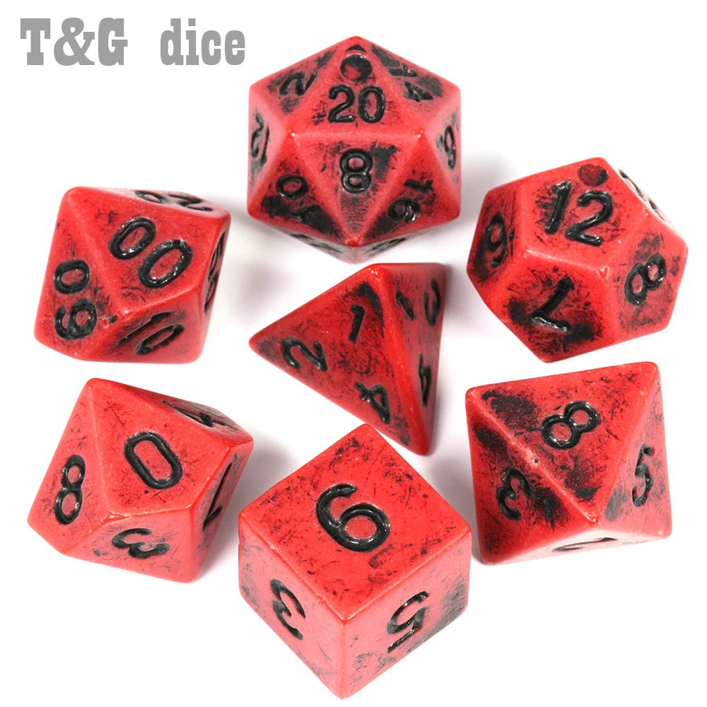 Ретро эффект игральные кости набор 7 шт./компл. + сумка многослойная TRPG Игры игры