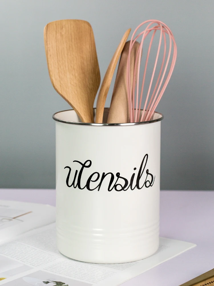 

Kitchen Utensil Storage Container Metal Pot Bucket Spoon Chopsticks Spoon Holder Clip Box Tableware Tools