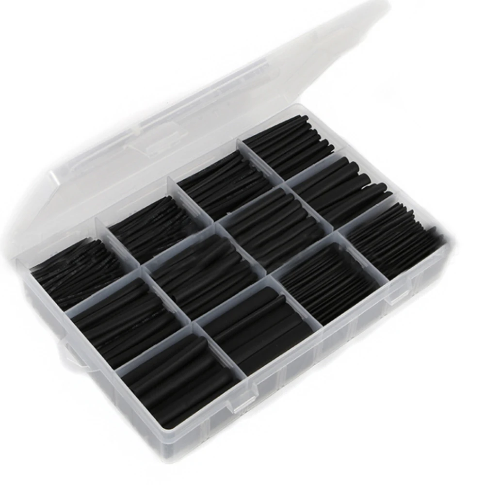 625 шт. 2:1 черная утепленная Полиолефиновая термоусадочная трубка электронная DIY Kit