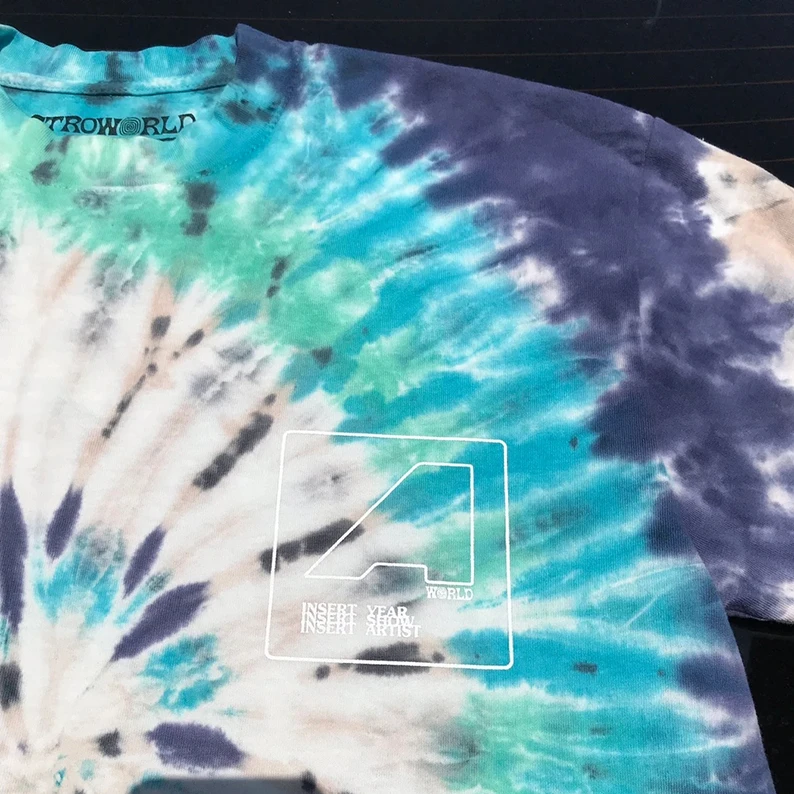 

Travis Scott Manfestation Astroworld shirt Tie Dye Tee Men Women Best Quality 2019 New arrived T-shirt