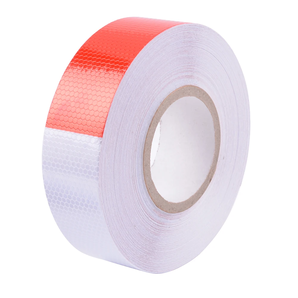 

2IN x 30FT Reflective Safety Tape Waterproof Red and White Adhesive Conspicuity Tape for Trailer, Outdoor, Cars, Trucks