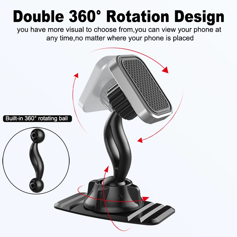 XMXCZKJ Universal Magnetic Car Phone Holder Double Strong Magnet 360° Rotation Dashboard Cell Phone Holder For iPhone 11 Xiaomi