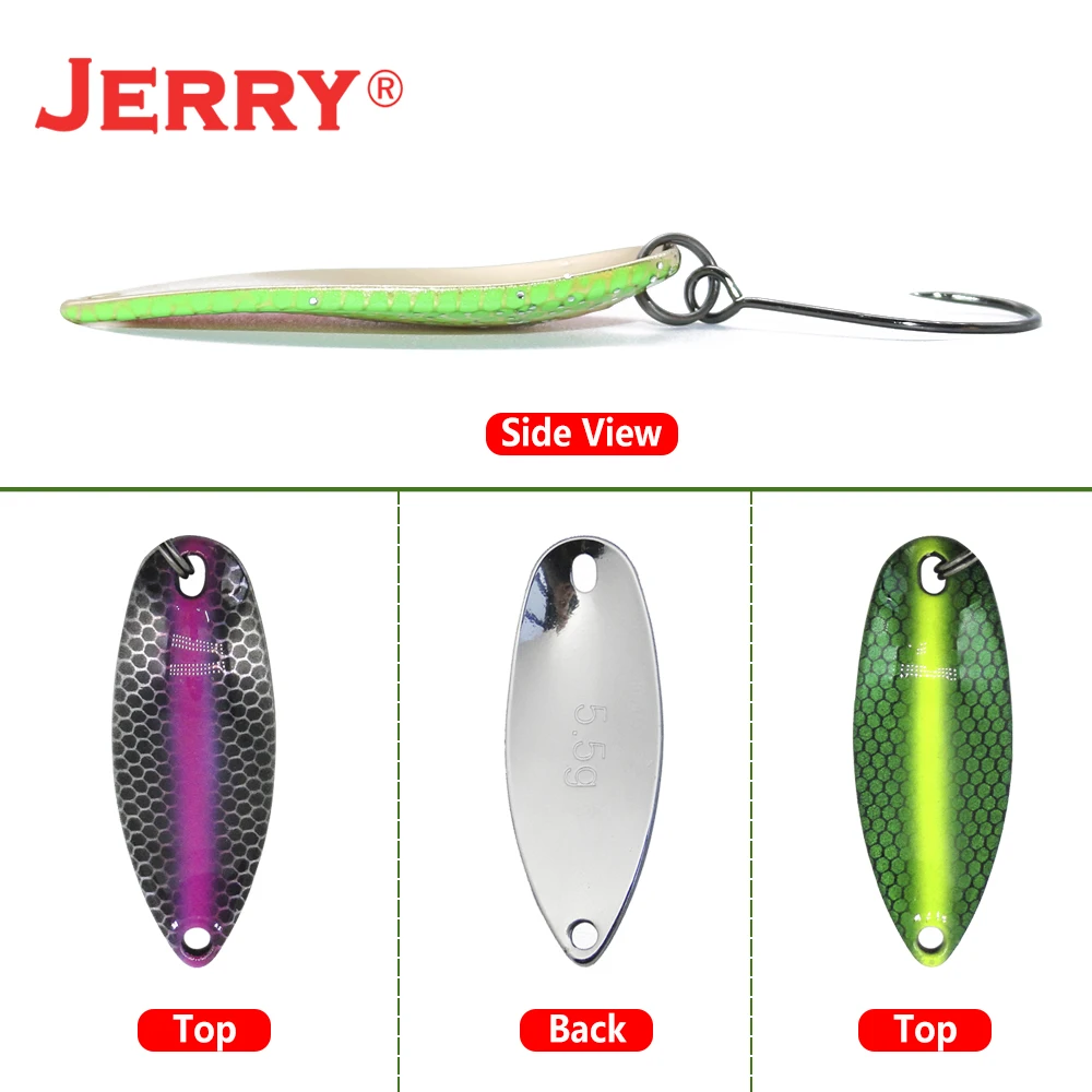 Jerry Sagittarius 2g 3.5g 5.5g Brass Fishing Blade Ultralight Glossy UV Color Metal Lure Micro Casting Trout Bass Spoon