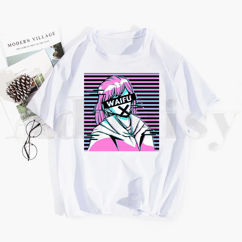 

Эстетика Vaporwave Харадзюку японский для девочек на рост от 90S футболка в стиле «хип-хоп» для девочек, топ с принтом в виде футболки Harajuku футболк...