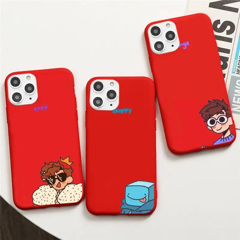 

Dream Smp Phone Case For IPhone 6 6s 7 8 Plus X Xs Xr Xsmax 11 12 Pro Promax 12mini Candy Red Silicone Cover