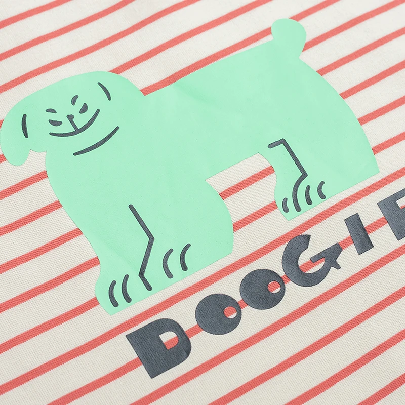 Высокое качество женская тонкая футболка в полоску с рисунком из мультфильма