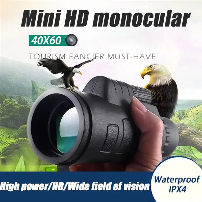 

HD 40x60 40X Mini Monocular Telescope Portable Day Night Vision Phone Telescope for Outdoor Hunting Camping Bird Watching Travel