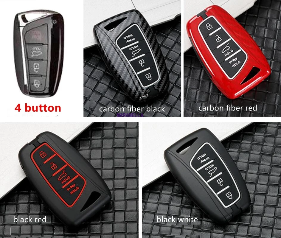

Автомобильный чехол для ключа из углеродного волокна, чехол для Hyundai Santafe IX45, чехол для смарт-ключа, аксессуары 3/4, чехол для смарт-ключа, защи...