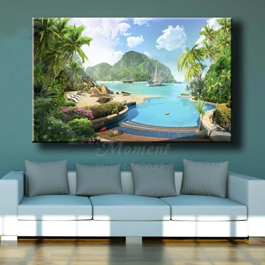 Когда либо в настоящий момент 5D DIY Алмазная Картина Пейзаж водонепроницаемые