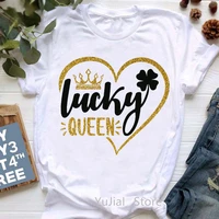 golden lucky queen graphic print t shirt women%e2%80%99s clothing crown leopard pink love tshirt femme summer fashion t shirt female