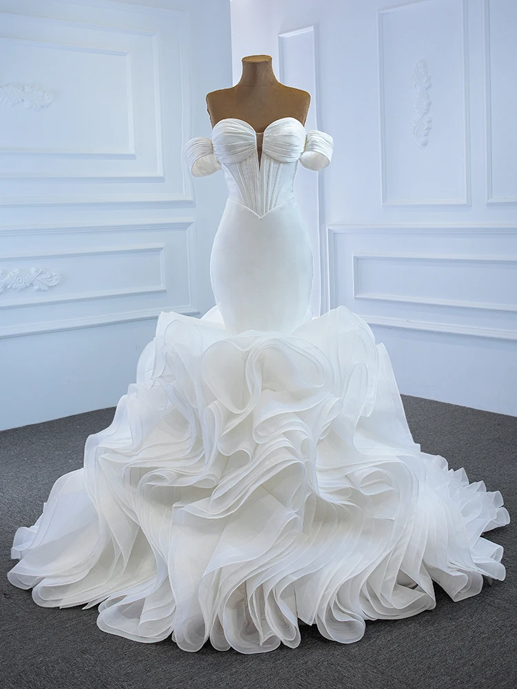 

Real wedding dress real photo mermaid luxury wedding dress
