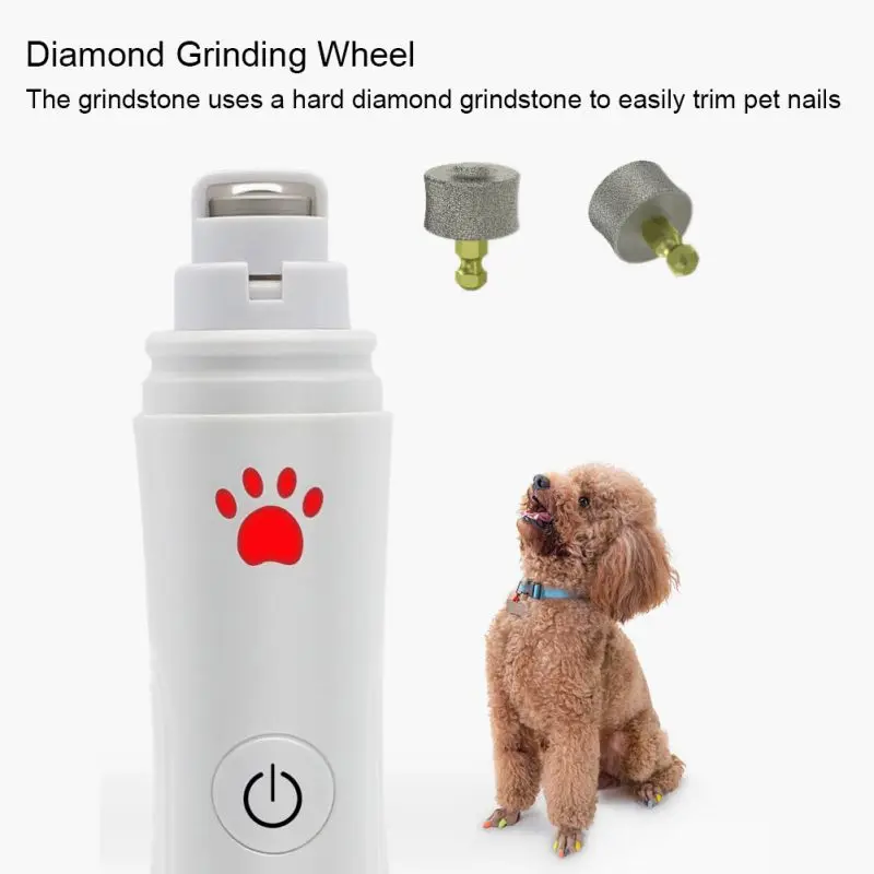 LED Pet Dog Nail Grinder And Clippers 3-Speed Rechargeable Electric Trimmer Painless Paws Grooming Trimming Tools | Дом и сад