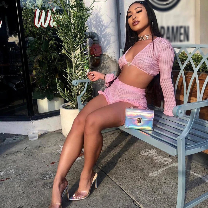 Женский летний комплект из 2 предметов сексуальный укороченный топ с v образным