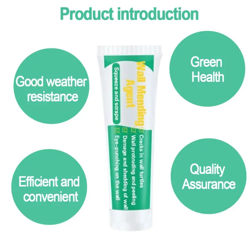 

Useful Wall Mending Agent Wall Repair Cream Wall Crack Nail Repair Quick-drying Patch Restore Wall Repairing Ointment