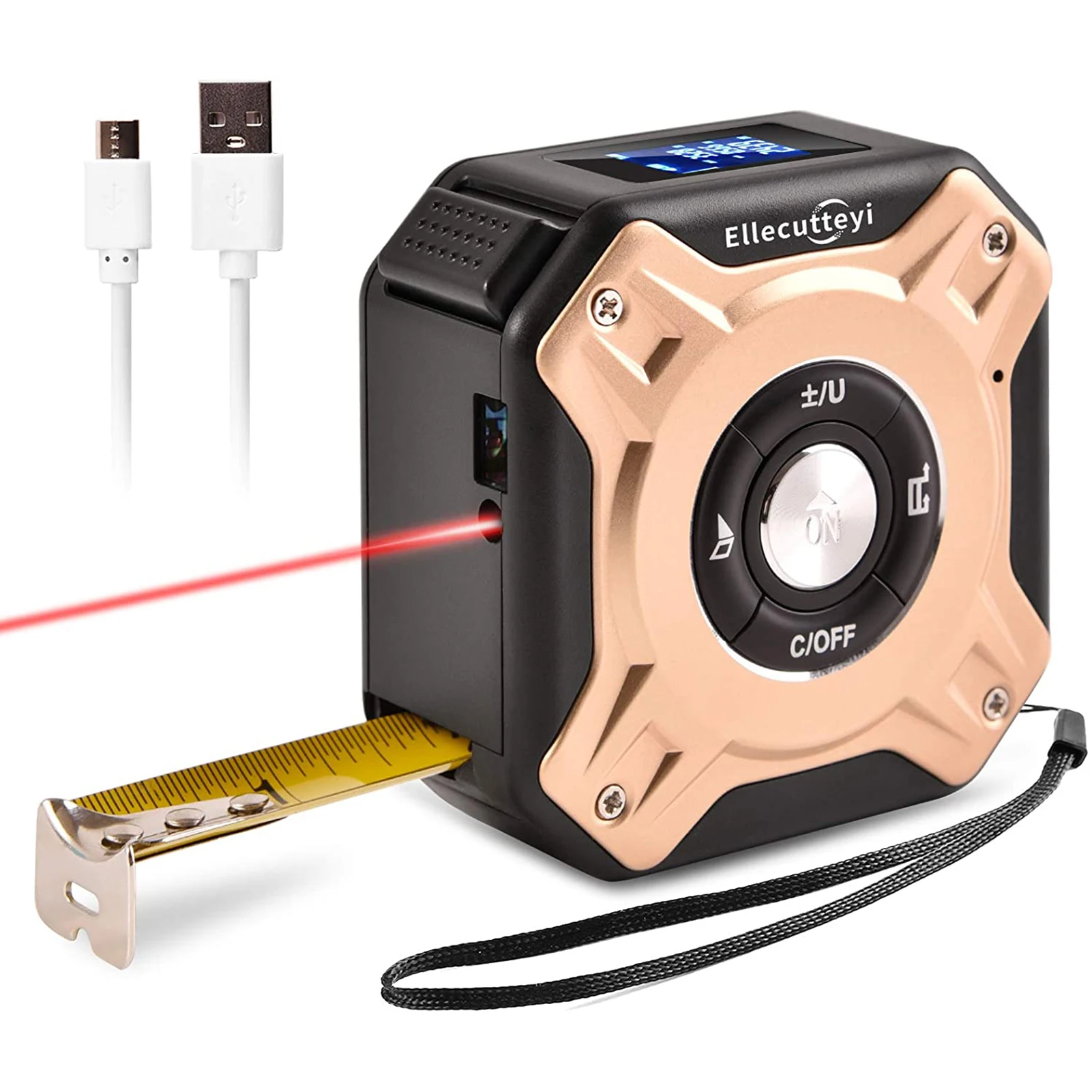 

Infrared Tape Measure 2-in-1 Measuring Tape with LCD Display droshipping