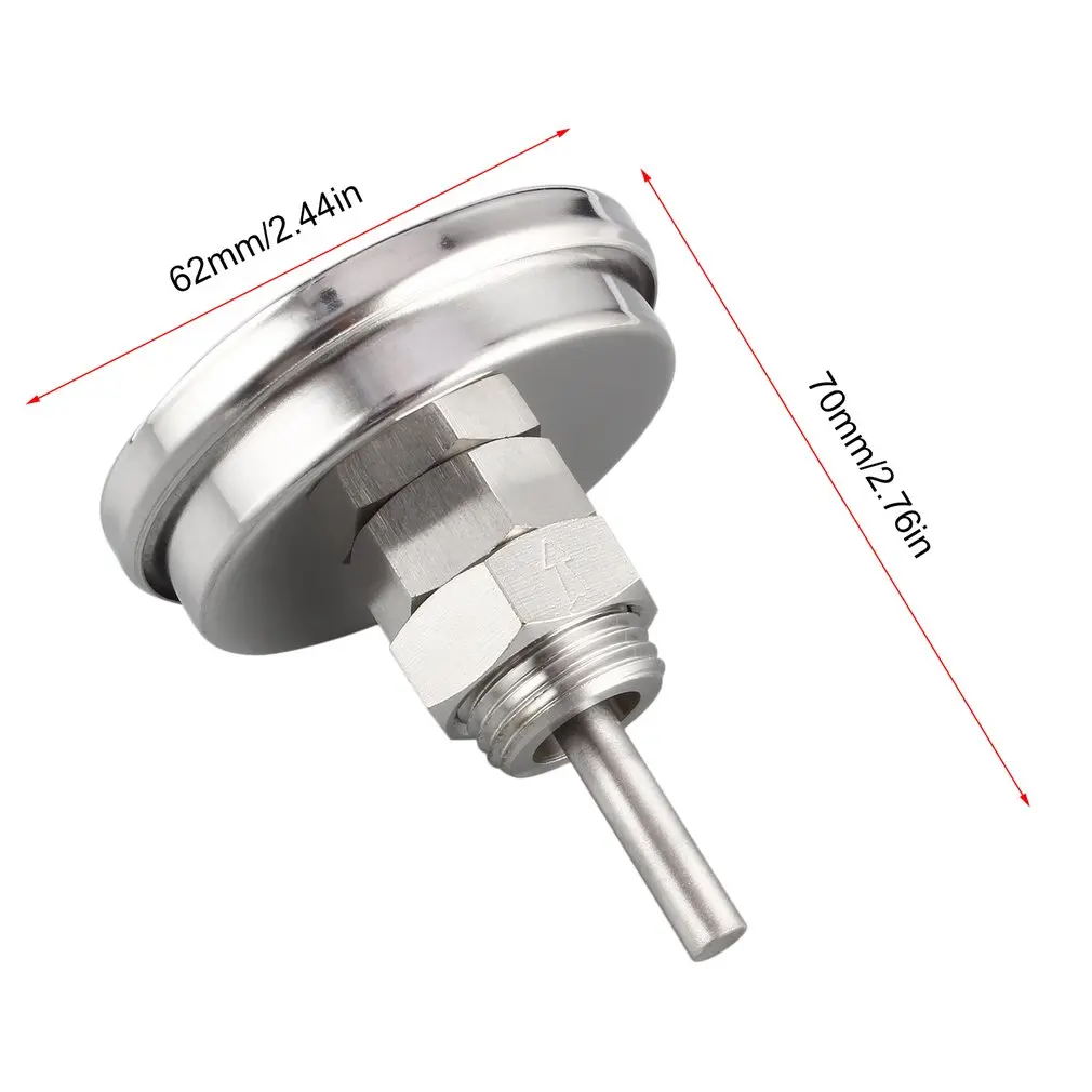 

Stainless Steel BBQ Smoker Pit Grill Bimetallic thermometer Temp Gauge with Dual Gage 500 Degree Cooking Tools