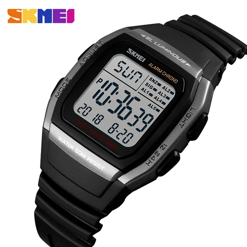 Titanium watch SKMEI брендовые роскошные часы мужские модные цифровые электронные часы спортивные водонепроницаемые военные Chrono наручные часы Relogio Masculino - Цвет: Titanium watch