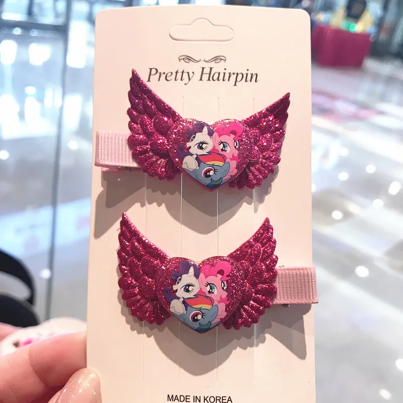 2 шт./лот заколка для волос пони Единорог полимерный головной убор блестящая