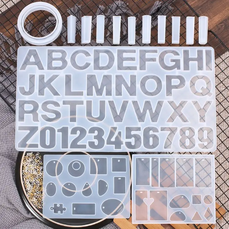 

Letter Resin Mold Alphabet Number Silicone Mold Keychain Necklace Pendant Mold for the jewelry DIY lover, handicraft