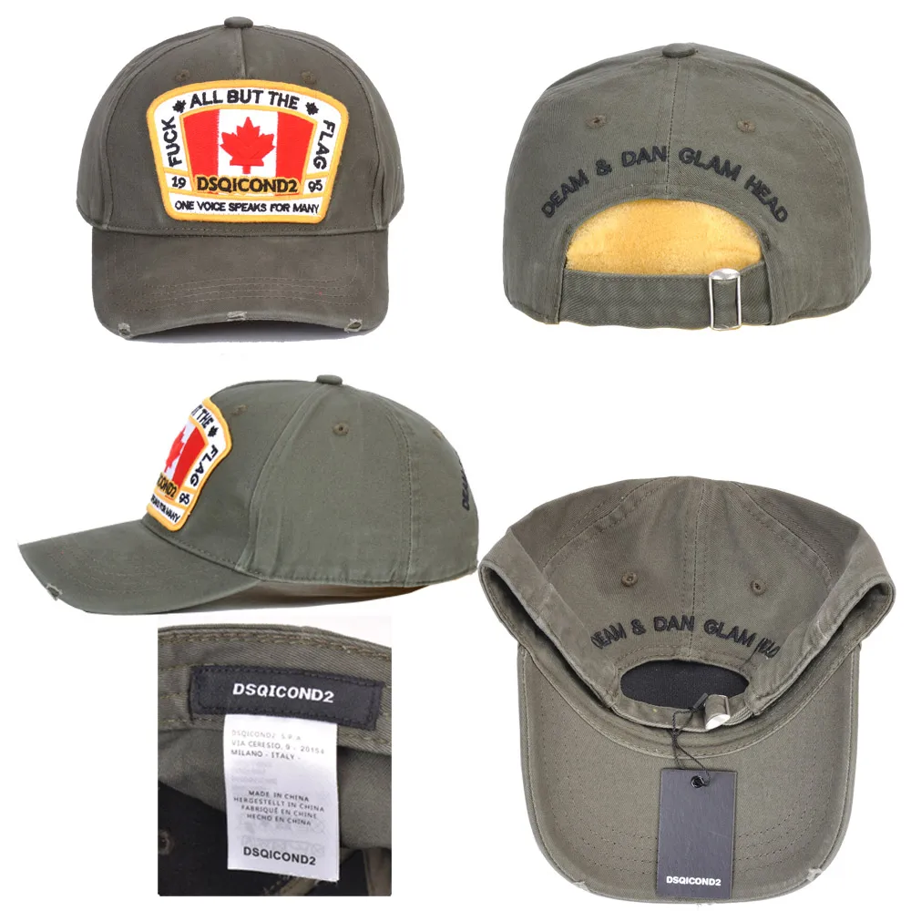 

DSQICOND2 Cotton Maple Leaf Baseball Caps DSQ2 Letters High Quality Cap Men Women Customer Design Hat Trucker Snapback Dad Hats