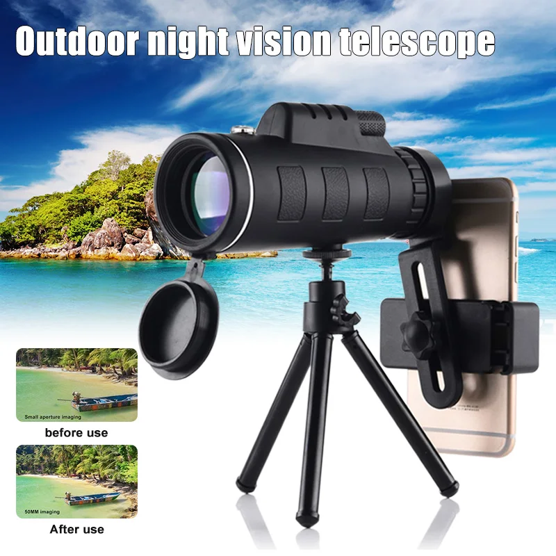 Супер Телескопический монокулярный телескоп с зажимом 4K Высокое разрешение 10X
