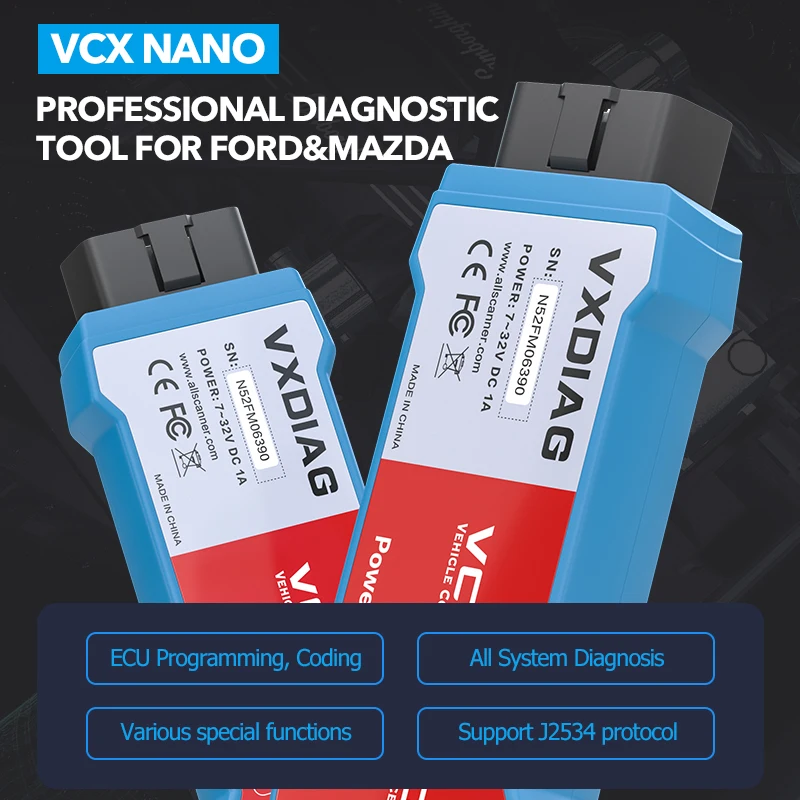 Автомобильный диагностический прибор VXDIAG VCX NANO сканер 2 в 1 для автомобиля Ford Wi-Fi OBD
